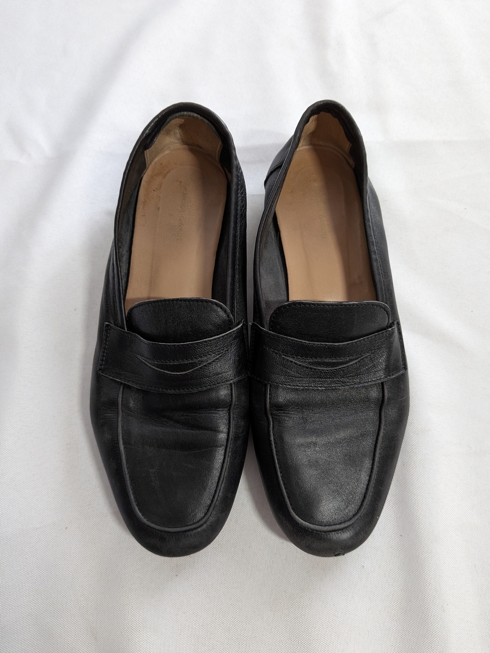 Mansur Gavriel Black Leather Penny Loafers | Size 36.5